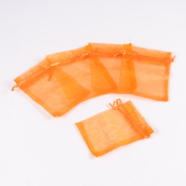 c.a. 100 stuks organza zakjes 8 x10cm oranje