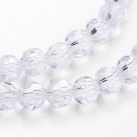 10 x Crystal glas facet kralen 8mm gat: 1mm clear