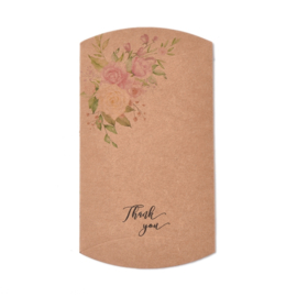 5 x Papieren gondel cadeau doosjes bruin Thank you