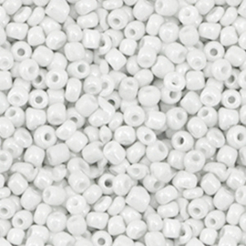 20 gram Glaskralen Rocailles 12/0 (2mm) Bright white pearl