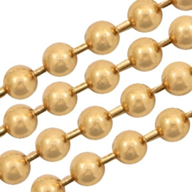 50 cm Ball Chain ketting dikte 2,4 mm Gold Plated  (Verguld!)