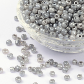 20 gram rocailles Ceylon Seed Beads 6/0  4mm gat: 1,5mm  Grey