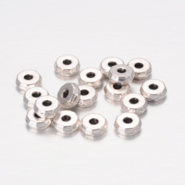 15 x metalen rondellen schijf kralen 8 x 3mm Gat 2mm Zilver kleur