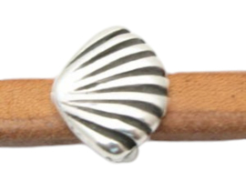 DQ metaal schuiver schelp voor 5mm antiek zilverkleur  (Nikkelvrij)