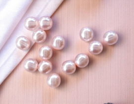 25 x Transparante DQ Glasparel – 8 mm – Kleur Soft Pink – Gat ca. 1 mm