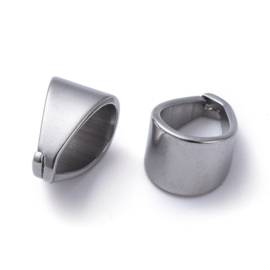 2 x Roestvrij stalen (RVS) Stainless steel onderdelen buighanger voor bedel afm. 11,5 x 8,3 x 7mm