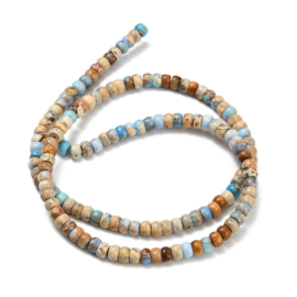 10 x Edelsteen kralen Imperial Jaspis rondelle 4 x 2–3 mm – gat 1,2 mm – gemixte kleuren