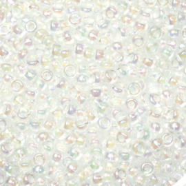 c.a. 5 gram Miyuki rocailles 11/0 - white lined ab crystal