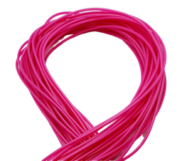 100 cm hol Rubber DQ koord 2mm per meter geknipt fuchsia