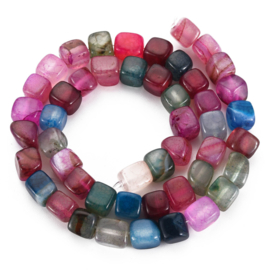 10 x Agaat edelsteen kralen kubus 5-8 x 4-8 x 4-6 mm – gat 1,2 mm – Old Rose