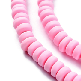 20 x Polymeer kralen rondellen 7mm Pearl Pink