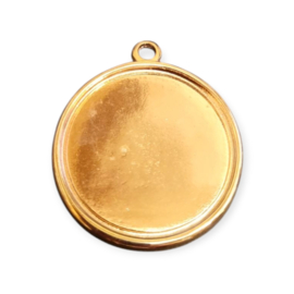 1 x DQ metaal setting 1 oogje rosegold kleur ca.45mm x 39,5 Ø 35,5 mm oogje 3mm (Nikkelvrij)