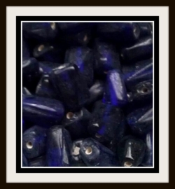 10 Stuks Glaskraal donker blauw grillig 13 mm