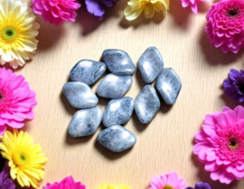 10 x Glaskralen – Grijsblauw – ca. 16 x 11 mm – Gemarmerd Effect