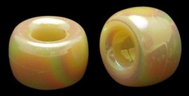 15 x Jelly style acryl kralen mais geel AB  9 x 6mm Gat 4mm  geschikt voor veters