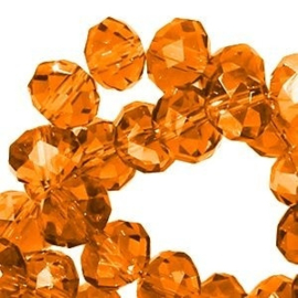 15 x Topfacet 8x6 mm Okergeel Oranje