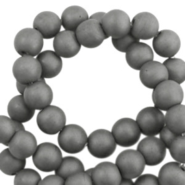 10 x half edelsteen kraal Hematiet kralen rond 6mm mat Anthracite grey