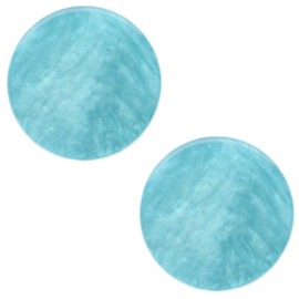 1 x 20 mm platte cabochon Polaris Elements Mosso shiny Lagoon blue