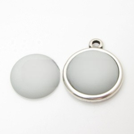 1 x Polaris Matt Cabochon 20 mm Grijs