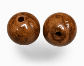 15 x Two tone acryl kralen rond 12 mm – gat 2 mm – bruin gemarmerd