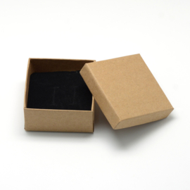 6 x luxe cadeau doosjes voor bijvoorbeeld ringen en armbandjes 70 x 70 x 35mm bruin naturel (pakketpost)