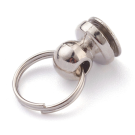 2 x Metalen Telefoonhoes studs klinknagel rivet 18,5 mm, gat: 10 mm, ring: 11,5x1,5 mm, schroef: 11x8 mm Platinum kleur
