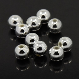 20 x metaallook acryl kralen 10mm gat 2mm platinum kleur