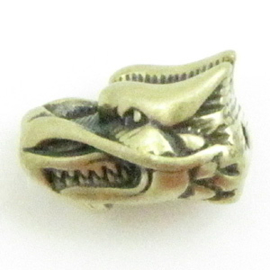 DQ metaal kraal dragon 14x9mm geel koperkleur gat 2mm (Nikkelvrij)