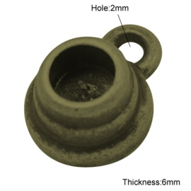 1 x Houder Puntsteen Settings DIY één oog geel koper kleur ca. 12 x 9 x 6mm (voor puntsteen SS29 c.a. 6mm)