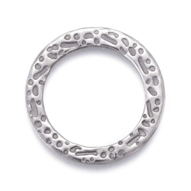 1 x RVS 304 gesloten ring Non-Tarnish 15 x 0,8 mm – binnendiameter 11 mm – RVS kleur (Nikkelvrij)