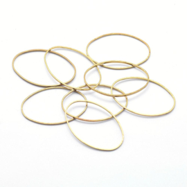 2 x Gesloten verbindingsringen ovaal 16 x 26 mm – geel koper kleur