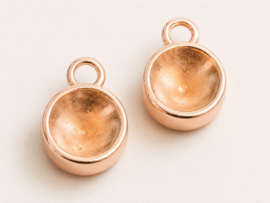 1 x DQ puntsteen setting 15 x 10 mm – voor SS39 (7–8 mm) – goudkleur met een lichte roségouden tint (Nikkelvrij)