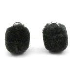 2 x Pompom bedel met oog zilver 15mm Anthracite black