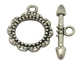 4 x tibetaans zilveren slotje afmeting ring 21 x 16 x 2,5mm staafje: 22 x 8,8 x 4,4mm