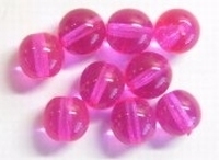 10 Stuks Glaskraal rond fuchsia 8 mm