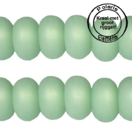 10  Polaris kralen matt disc 8mm Crysolite green groot gat 2,5mm