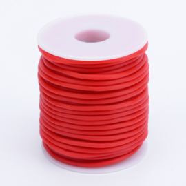 100 cm hol Rubber DQ koord 3mm gat: 1,5 mm Rood