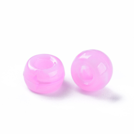 15 x Two tone acryl kralen rondellen 11 x 8 mm – gat 5 mm – Pearl Pink