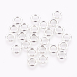 25 x DQ metalen gesloten ringen zilverkleur 8 x 1,5mm gat: 5mm (Nikkelvrij)
