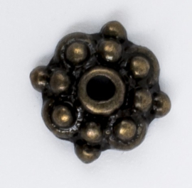 10 x Geelkoperen kralenkapjes 7,7 mm