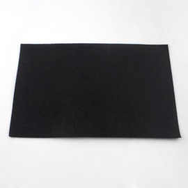 1 x Groot vel Vilt - Ultrasuede, Beadbacking - Beading Foundation 300 x 300 x 1mm zwart
