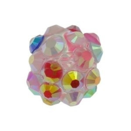 4 x Resin Rhinestone Kraal Rainbow 10 mm Ø 2.2 mm