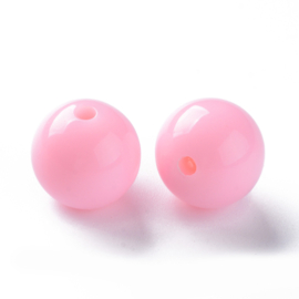 10 x Acryl kralen rond 16 x 15 mm – gat 2,8 mm – Pearl Pink