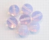 10 x Glaskraal rond Roze opal 12 mm