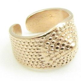 1 x DQ metaal ring african style rose goud kleur ca. 12,5 x 18mm (Nikkelvrij)