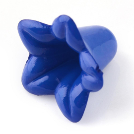 10  x acryl bloem kelk kralen 17 x 17 x 12mm, Gat: 1,5mm blauw