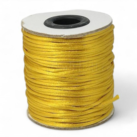 2 meter satijnkoord  van ca. 2 mm Goud  (Golden Rot)