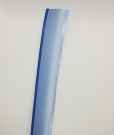 1 meter Luxe lint blauw transparant met satijn-randjes 25 mm