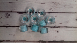 10 Stuks Glaskraal ton licht blauw9 mm