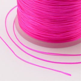 5 meter rond elastisch draad 0,2mm  Deep pink